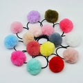2024 Hot Sale New Design Korean Trendy Faux Rabbit Fur Pompom Ball Hair Band Rabbit Fur Hair Accessories for Kids Young Girls