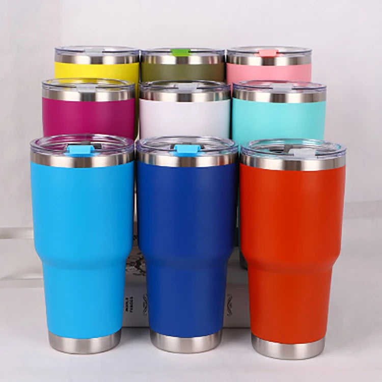 Tumbler 20 14 12 36 30 oz Insulated Stainless Steel Tumbler Cooler Magnetic Lids Travel Laser Engravable Mugs