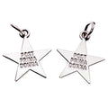 Custom Star Shape Necklace Fitting Handmade Accessory hang Charms Silver Plating Engraved Letter Tags for Shoes