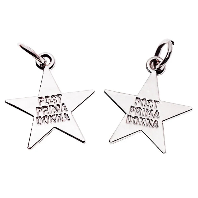 Custom Star Shape Necklace Fitting Handmade Accessory hang Charms Silver Plating Engraved Letter Tags for Shoes