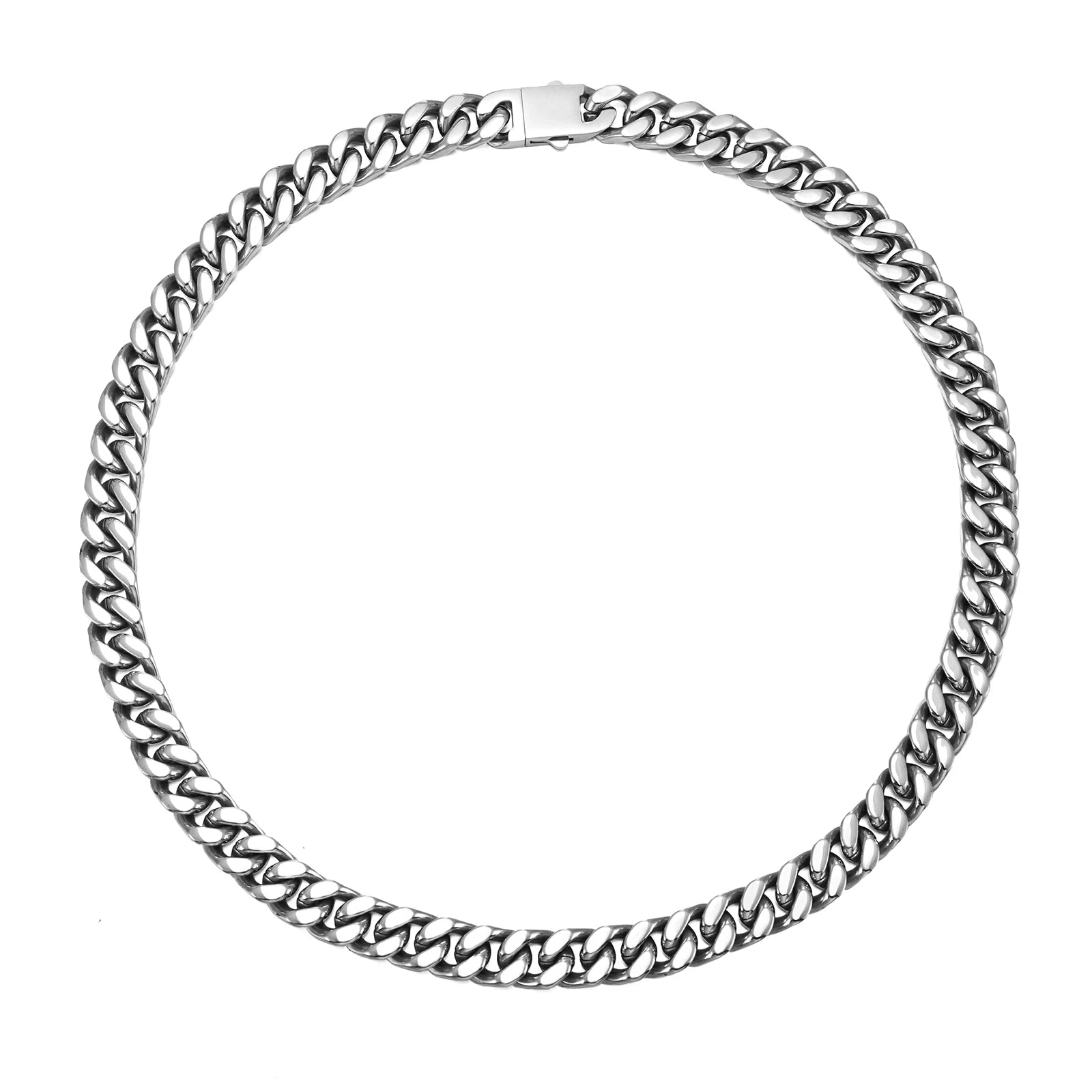 Wholesale Fashion  Hip Hop Stainless Steel Cuban Skull Jewelry Necklace Men Miami Cuban Link Chain