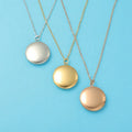Tarnish Free Stainless Steel Round Blank Photo Box Memory Pendant Necklace for Women