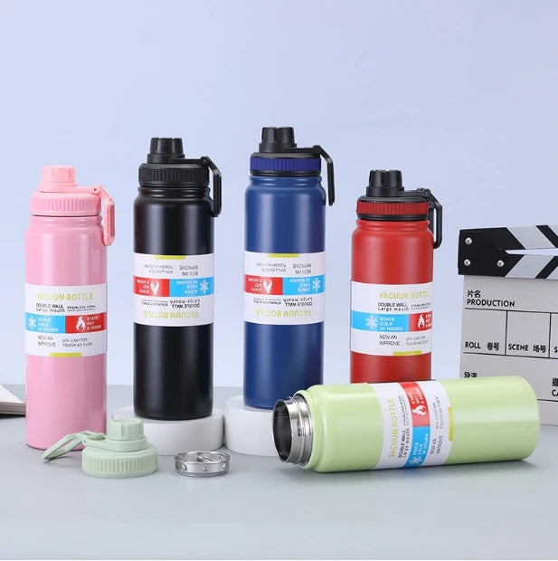 304 Stainless Steel Space Kettle Large Capacity Portable Insulated Cup With Lift Rope Outdoor Sports Water Cup