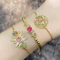Fancy New Design Girls Rainbow Zircon Bracelet for Wholesale