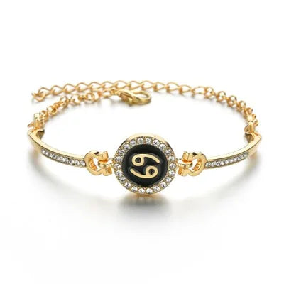 Birth Jewelry Zodiac 12 Zodiac Signs Charm Bracelets for Women Men Birthday Gift Cubic Zircon Zodiac Bracelet Chain