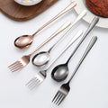 Portable Stainless Steel 304 Korean Soup Spoon Fork Silver Metal Dining Utensil for Giveaways