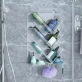 Acrylic Multi-functional Cosmetic Display Stand Shampoo Holder Organizer Shelf Three-Layer Modern Wall Mounted No Drilling