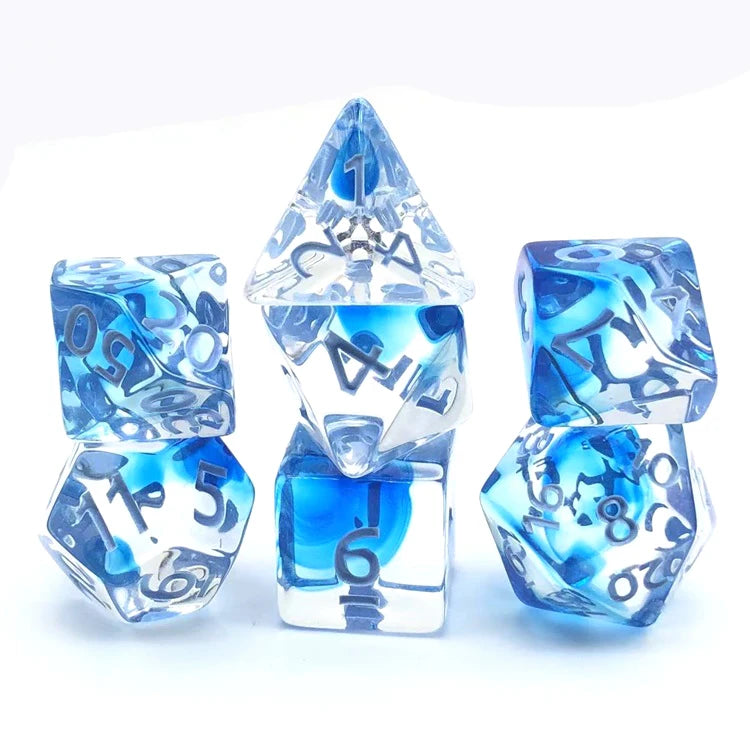 LM Factory Custom Polyhedral Acrylic RPG DND Dice Set 6 Sided for Board Games with Die Cup