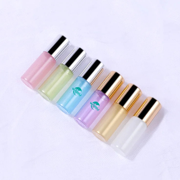 Wholesale 6colors Cosmetic Packaging Essential Oil Roll on Container 5ml Pearl Thin Empty Roller Glass Perfume Bottle