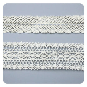 New Arrival Beige Border 100% Cotton Lace Crochet Ribbon Lace Trim for Wedding Dress