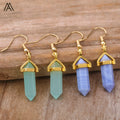 Mini Crystal Earrings for Women Boho Jewelry  Gemstone Double Point Hexagon Earring Fashion Gift