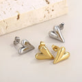 G2340 Wholesale 18k Pvd Gold Plated Earring Stainless Steel Chunky Heart Shape Stud Fashion Jewelry Earrings