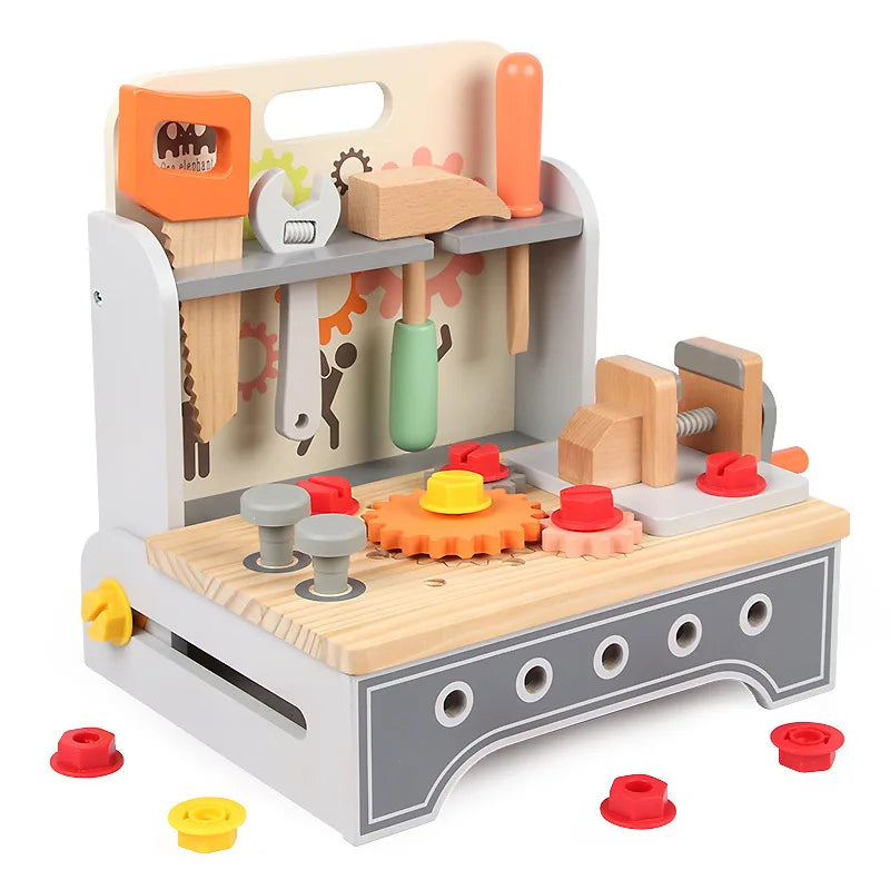 Wooden Work Tool Bench Intellectual Pretend Toy for Children Wooden Tools Toy