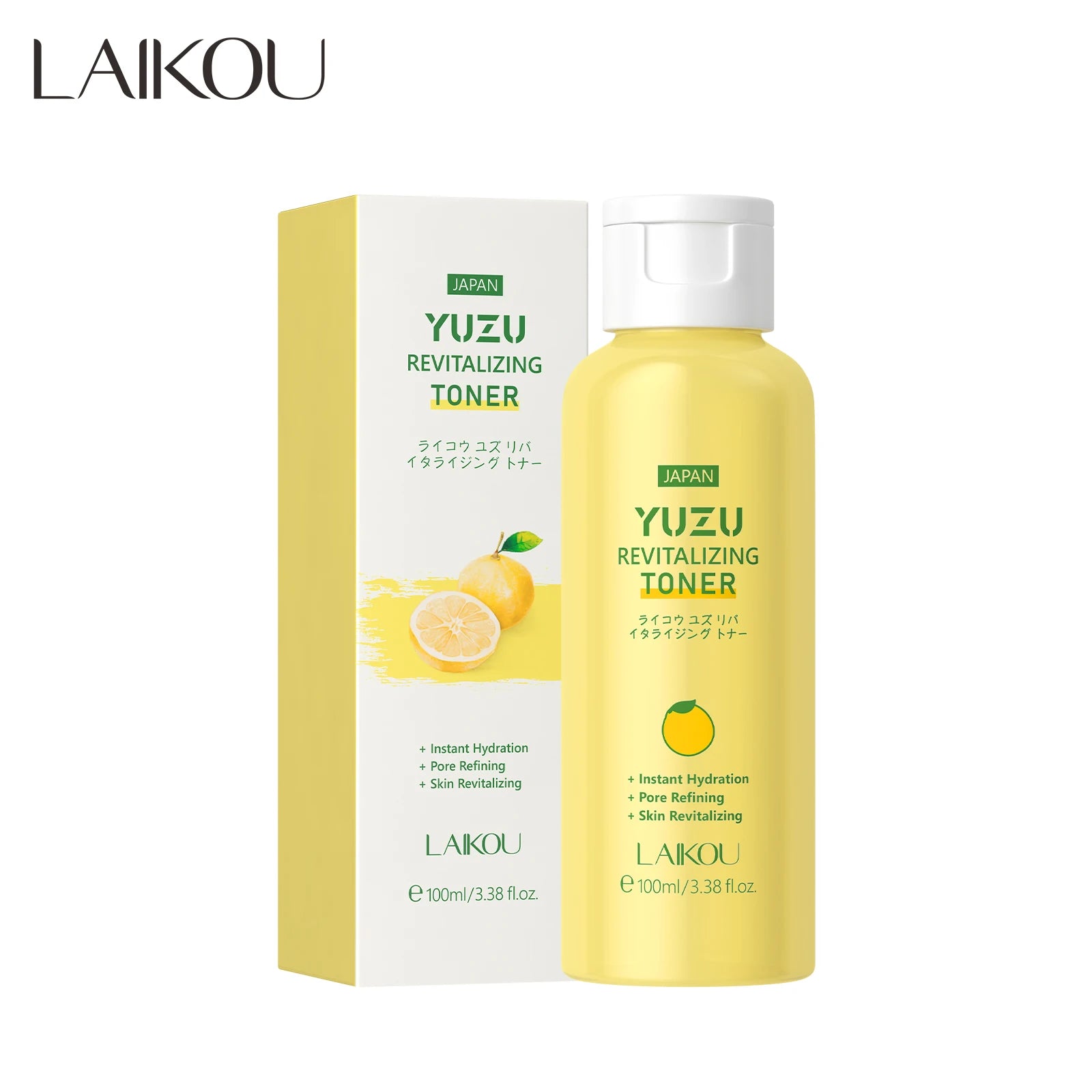 LAIKOU Japan Yuzu Revitalizing Toner Facial Skin Care Pore Refining Moisturizer 100ML Wholesale Merchandise