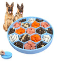 Food Bowl Pet Slow Food Bowl Dog Anti-choking Single Bowl Non-slip Silicone Suction Cup Honeycomb Slow Food Feeder Plate