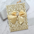 Custom Made Luxury Wedding Invitations with Glitter Laser Cut Design Cross & Angel Style Art Paper Ribbon Bow Decoration