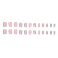 24PCS/Box Custom Logo Pink Silver Glitter Fake Nails Full Cover Luxury Square Press on Nails