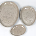 Creative Sesame Dots Fruit Dessert Cake Plate Simple Oval Ceramic Plate