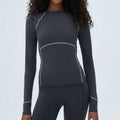 Compressive Plus Size Recyclable Breathable Eco-Friendly Activewear Women Spandex Nylon 4 Way Stretch Lightweight Raglan