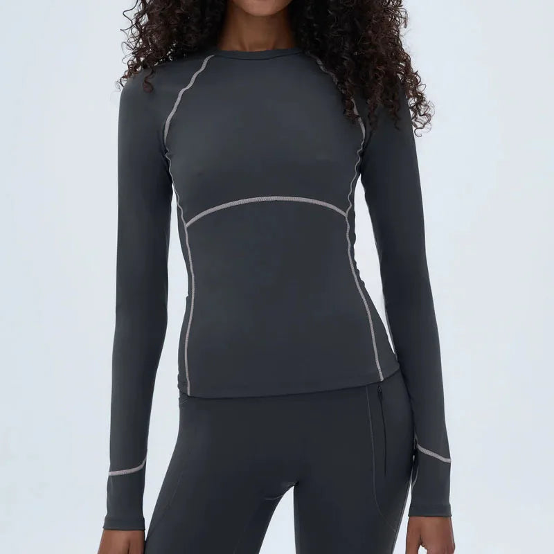 Compressive Plus Size Recyclable Breathable Eco-Friendly Activewear Women Spandex Nylon 4 Way Stretch Lightweight Raglan