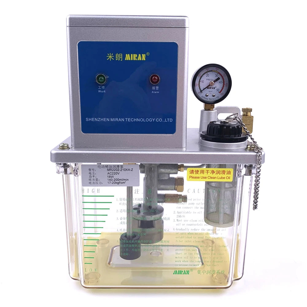 Miran 2L Automatic CNC Lubrication Oil Pump 220V PLC Control 18W Power Low Pressure
