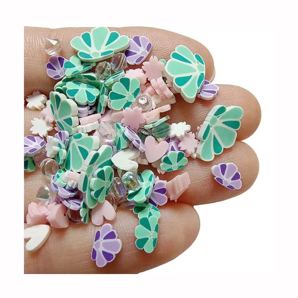 Mixed Crystal Beads Shell Slices Polymer Hot Clay Sprinkles for Slime Filling DIY Tiny Cute Plastic Klei Accessories