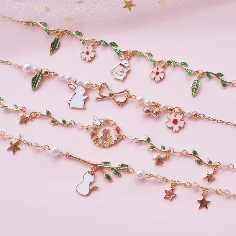 New Style Hot Sale Cute Alloy Bracelet for Girls and Students Trendy Design Fashion Wrist Jewelry