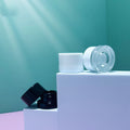 Mini 3g 3ml Round Eye Cream Concentrate Glass Cosmetic Packaging Jar with Black Plastic Lid for Skin Care