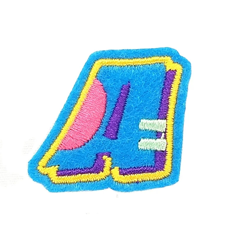 Hot Selling  Cute A-Z English Letter Decoration Patches Fashion Full Embroidery Patch Clothes Jeans Embroidery Patch