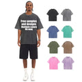 Hot Selling 100% Cotton Old Washed T-Shirts Customizable O-Neck Oversized 230 Gram Weight Plain Dyed Knitted Your Own Brand LOGO