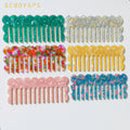 Korean Fashion Exquisite Hair Accessories Marble Wave Leopard Acetic Acid Hair Comb Women Cute Retro Acetate Comb Hair