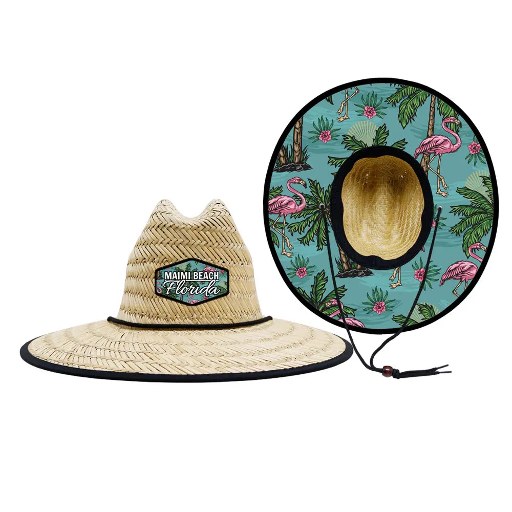 Popular Traveling Sombrero De Paja Tropic Visor OEM Lifeguard Straw Hats Sombrero Paja