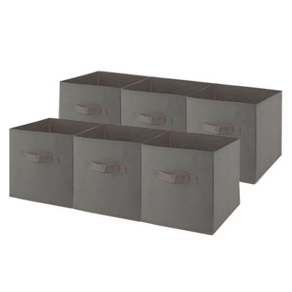 Hot Sale 6-Pack Foldable Cube Storage Box Container  Drawer Fabric Non Woven Cardboard Storage Box