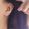 2023 Cubic Zirconia Non Tarnishable Waterproof Jewelry Leaf Zircon Hypoallergenic Simple Stud Earrings