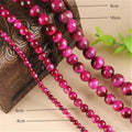 Wholesale Fuchsia Tiger Eye Beads Smooth Tiger Eye Stone Loose Gemstone Beads for DIY Jewelry