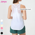 Janya Lightweight Women's Sleeveless Yoga Top Custom Logo Mesh Back Cool Fabric Sports Vest Adult Fitness Apparel