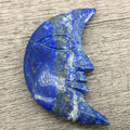 DIY Pink Purple Flash Labradorite Carving Sun and Lapis Lazuli Moon Face