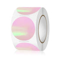 Custom Direct Thermal Adhesive Sticker 2 Inch Round Pink Holographic Waterproof Vinyl PET Thermal Labels