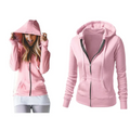 Wholesale Solid Color Ladies Hooide Long Sleeve Zipper Sweatshirt Custom Logo Women's Hoodies Chinese Style for Autumn Season