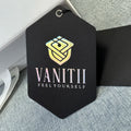 Recycled Custom Die Cut Shape Paper Jeans Garment Emboss Foil Paper Hang Tag Bracelet Holographic Hang Tags for Jewellery