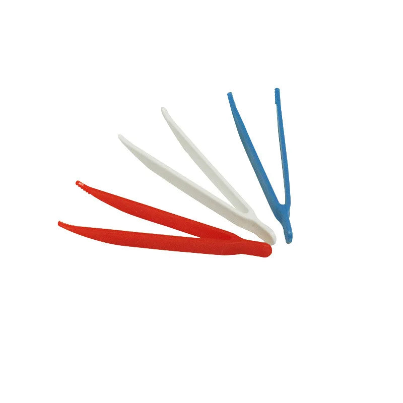 Manufacturer Disposable Plastic Tweezers Elbow Toy Tweezers Children's DIY Handicrafts and DIY Tools Pet Feeding Tweezers