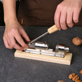 FiBiSonic Manual Mechanical Walnut Clamp Metal Nut Shell Breaker Nutcracker Wooden Handle Walnut Clamp