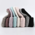 Wholesale in Stock New Autumn Winter Knitted Hat Women Lady Unisex Plush Thick Warm Blank Angora Rabbit Beanie Hats MegaBDM