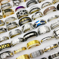 Wholesale Bulk Cheap Stainless Steel Rings Men Women Bulk Mixed Designer Ring