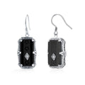 Natural Agate Real 925 Silver Earrings Wholesale Fine Jewelry Vintage Black Onyx Earrings Women Drop Earrings