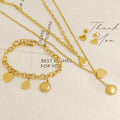 Wholesale Gold Plated Stainless Steel Heart Pendant Bracelet Mexico Zircon Jewelry Set Charm Summer Vacation Earrings