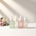 Luxury Skincare Packaging 30ml Slant Shoulder Glass Dropper Bottle Frosted Serum Cosmetic Oil Glass Bottle