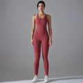 European American High Waist Quick-Drying Yoga Leggings Fitness Jumpsuit Sets Full Length Solid Drawstring Beauty Embarrassment