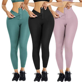 Women's High Waist Gym Sports Trainer Leggings Plus Size Butt Lift Yoga Pants with Solid Pattern