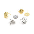 316 Stainless Steel Geometric Relief Embossed Earring Findings with Bead Caps Cross-Border DIY Jewelry for Foreign Trade